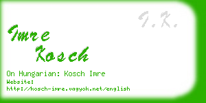 imre kosch business card